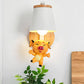 Frendorf | 1 Licht Bucket Wandlamp met Dansende Piggy Moderne Schattige Metalen Wandlamp in Wit voor Kleuterschool