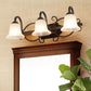 Frendorf | 2/3 Lichten Vanity Lamp Vintage Curvy Arm Melkglas Wandlamp in Zwart voor Badkamer