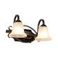 Frendorf | 2/3 Lichten Vanity Lamp Vintage Curvy Arm Melkglas Wandlamp in Zwart voor Badkamer