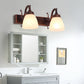 Frendorf | Koperen Koepel Wandlamp Traditionele Opal Glass 1/2/3 Lichten Badkamer Muur Gemonteerde Vanity Licht