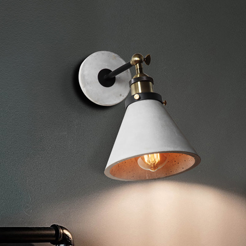 Cone/Zylinder/Schale Schlafzimmer Wandmontierte Lampe Zement 1 Kopf Industrieller Stil Winkel Verstellbare Wandleuchte in Grau