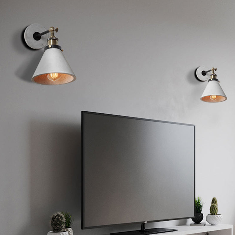 Cone/Zylinder/Schale Schlafzimmer Wandmontierte Lampe Zement 1 Kopf Industrieller Stil Winkel Verstellbare Wandleuchte in Grau