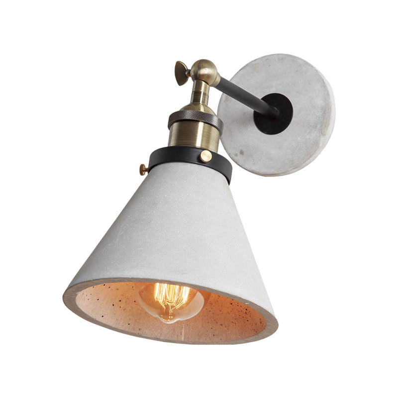 Cone/Zylinder/Schale Schlafzimmer Wandmontierte Lampe Zement 1 Kopf Industrieller Stil Winkel Verstellbare Wandleuchte in Grau