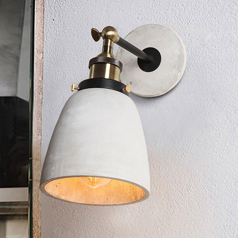 Cone/Zylinder/Schale Schlafzimmer Wandmontierte Lampe Zement 1 Kopf Industrieller Stil Winkel Verstellbare Wandleuchte in Grau