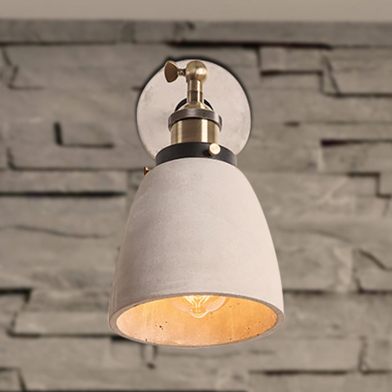 Cone/Zylinder/Schale Schlafzimmer Wandmontierte Lampe Zement 1 Kopf Industrieller Stil Winkel Verstellbare Wandleuchte in Grau