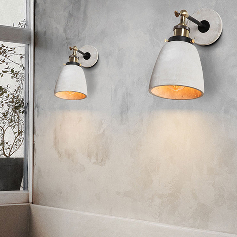 Cone/Zylinder/Schale Schlafzimmer Wandmontierte Lampe Zement 1 Kopf Industrieller Stil Winkel Verstellbare Wandleuchte in Grau