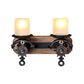 Frendorf | Kandelaar Wandlamp Landelijke Stijl Opal Glas 1/2-Lamp Zwart en Goud Wandarmatuur met Resin Anker Ontwerp