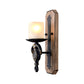 Frendorf | Kandelaar Wandlamp Landelijke Stijl Opal Glas 1/2-Lamp Zwart en Goud Wandarmatuur met Resin Anker Ontwerp