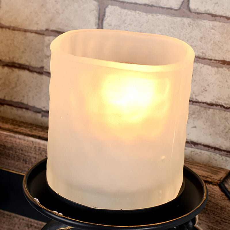 Frendorf | Kandelaar Wandlamp Landelijke Stijl Opal Glas 1/2-Lamp Zwart en Goud Wandarmatuur met Resin Anker Ontwerp