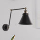 Frendorf | Cone Wandlamp Armatuur Industriële Stijl Metaal 1 Peertje Zwart/Wit Wandlamp Licht met Swingarm voor Slaapkamer