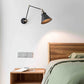 Frendorf | Cone Wandlamp Armatuur Industriële Stijl Metaal 1 Peertje Zwart/Wit Wandlamp Licht met Swingarm voor Slaapkamer