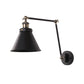 Frendorf | Cone Wandlamp Armatuur Industriële Stijl Metaal 1 Peertje Zwart/Wit Wandlamp Licht met Swingarm voor Slaapkamer