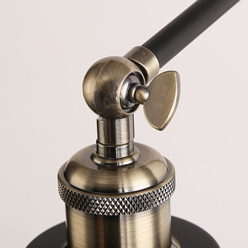 Frendorf | Cone Wandlamp Armatuur Industriële Stijl Metaal 1 Peertje Zwart/Wit Wandlamp Licht met Swingarm voor Slaapkamer