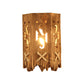 Frendorf | Holz Zylinder Schirm Wandlampe Landhausstil 1 Kopf Braune Wandleuchte für Restaurant
