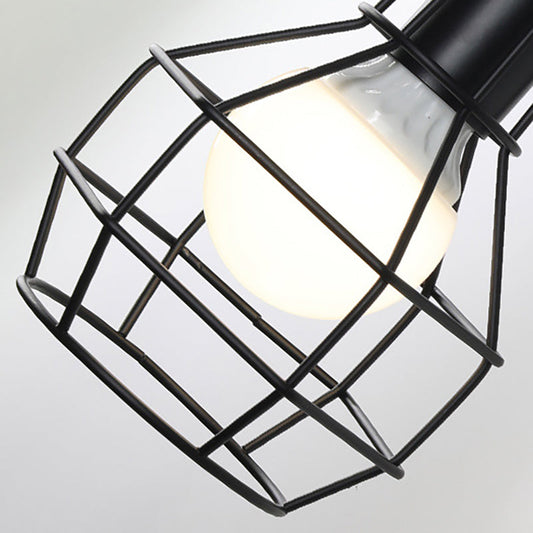 Frendorf | Globe Schlafzimmer Wandleuchte Lampe Metall 1 Kopf Industrie Stil drehbare Wandlampe mit Drahtschutz in Schwarz