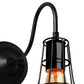 Frendorf | Metalen Schuurwandlamp Wandlamp Industrieel Stijl 1 Lamp Zwart Wandgemonteerde Lamp met Draadframe en Zwanenhalsarm
