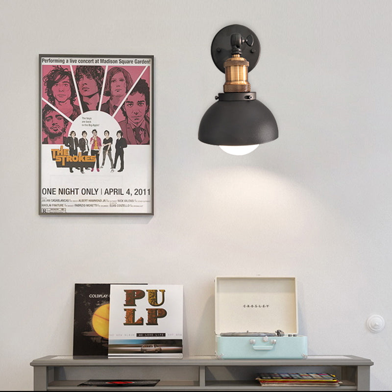 Frendorf | Dome Restaurant Wandverlichting Metaal 1 Licht Modern Stijl Verstelbare Wandlamp in Zwart