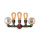 Frendorf | Antieke Messing Pijp Wandlamp Rustiek Stijlvol 3 Koppen Smeedijzeren Wandlamp Fixture met Manometer en Ventiel Deco