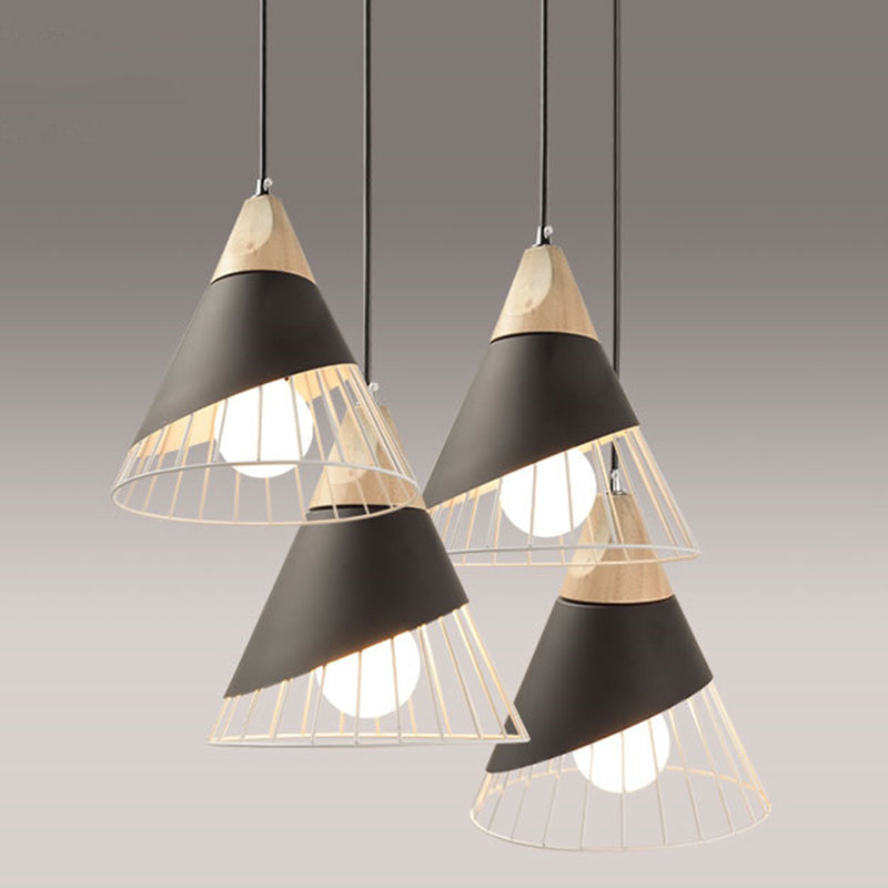 1-Licht Drahtkäfig Pendelleuchte Nordic Macarons Stil Metall Wohnzimmer Hängelampe