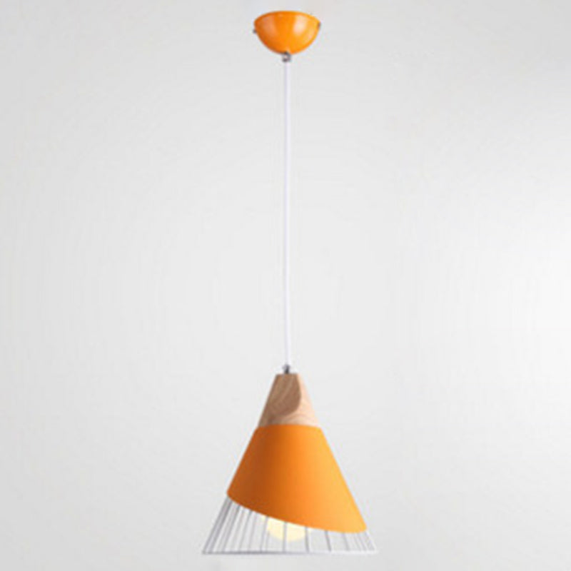 1-Licht Drahtkäfig Pendelleuchte Nordic Macarons Stil Metall Wohnzimmer Hängelampe