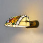 Frendorf | Banker Wandlamp Retro-stijl Kleurglas 1 Licht Wandmontage Lamp in Beige/Blauw voor Nachttafel