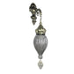 Traditionelle Tropfen-Wandleuchte Schwarz/Weiß/Hellblaues Glas 1 Kopf Wandmontierte Lampe mit geschnitztem Metallarm