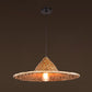 Asiatisch inspirierte Bauernhut-Anhänger aus Bambusgewebe 1 Kopf Diner Deckenlampe aus Holz