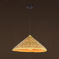 Asiatisch inspirierte Bauernhut-Anhänger aus Bambusgewebe 1 Kopf Diner Deckenlampe aus Holz