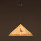 Asiatisch inspirierte Bauernhut-Anhänger aus Bambusgewebe 1 Kopf Diner Deckenlampe aus Holz
