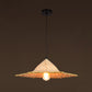 Asiatisch inspirierte Bauernhut-Anhänger aus Bambusgewebe 1 Kopf Diner Deckenlampe aus Holz
