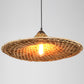 Asiatisch inspirierte Bauernhut-Anhänger aus Bambusgewebe 1 Kopf Diner Deckenlampe aus Holz
