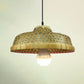 Asiatisch inspirierte Bauernhut-Anhänger aus Bambusgewebe 1 Kopf Diner Deckenlampe aus Holz