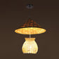 Asiatisch inspirierte Bauernhut-Anhänger aus Bambusgewebe 1 Kopf Diner Deckenlampe aus Holz