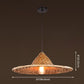 Asiatisch inspirierte Bauernhut-Anhänger aus Bambusgewebe 1 Kopf Diner Deckenlampe aus Holz