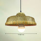 Asiatisch inspirierte Bauernhut-Anhänger aus Bambusgewebe 1 Kopf Diner Deckenlampe aus Holz