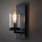 Frendorf | Industriële metalen wandlamp 1-kops barlamp met glazen kap voor slaapkamer woonkamer