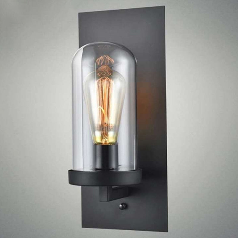 Frendorf | Industriële metalen wandlamp 1-kops barlamp met glazen kap voor slaapkamer woonkamer