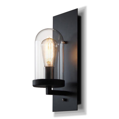 Frendorf | Industriële metalen wandlamp 1-kops barlamp met glazen kap voor slaapkamer woonkamer
