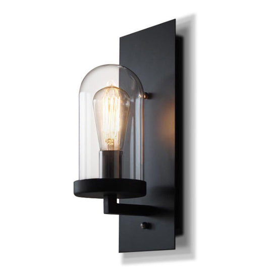 Frendorf | Industriële metalen wandlamp 1-kops barlamp met glazen kap voor slaapkamer woonkamer