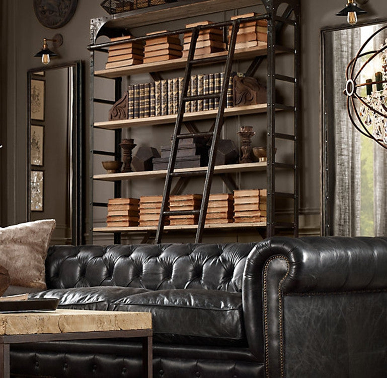 Frendorf | Vintage Industrial Style Wandleuchte Einzellicht mit flachem runden, ausgestellten Metallschirm für die Bar