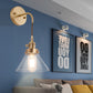 Frendorf | Klar Konische Glas Schirm Wandlampe Vintage Retro 1 Licht Wandlampe Wandleuchte in Messing