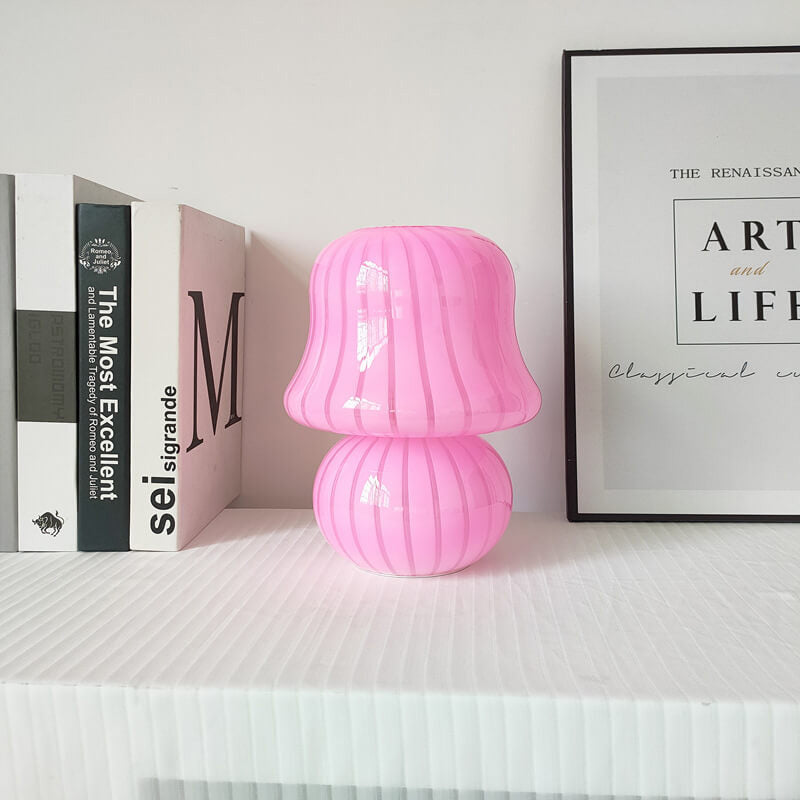 Frendorf | MushLume Glas Tischlampe | Französisches Design | Handgefertigt | Pilzform | Deko & Beleuchtung