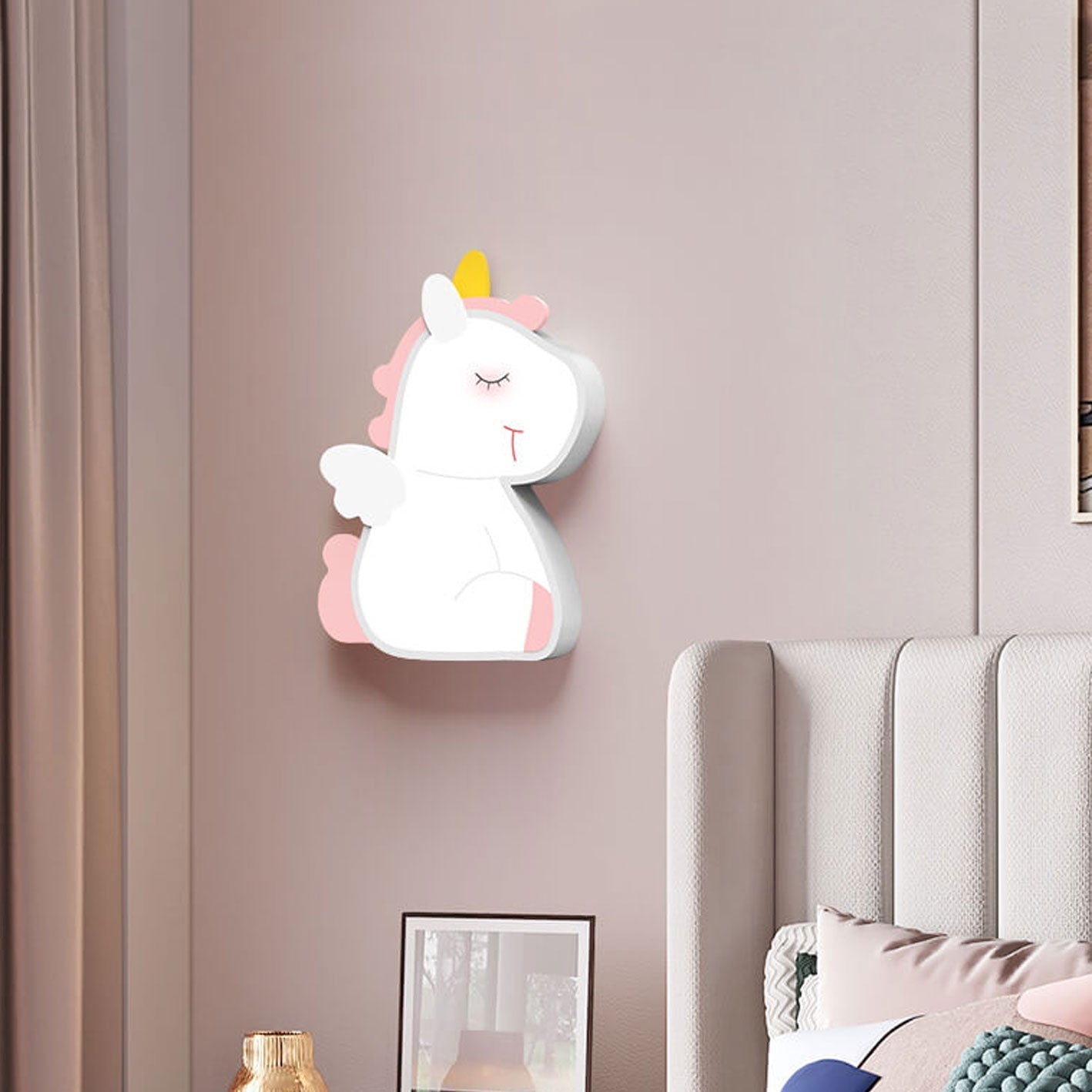 Frendorf | GlowBunny LED Kinder Wandleuchte | Kreatives Design | Einhorn & Hase | Dimmbar & Modern
