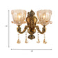 Frendorf | Amber Glass Flower Wandlicht Modern 1/2 Köpfe Messing Wandleuchte mit K9 Kristall Tropfen