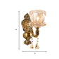 Frendorf | Amber Glass Flower Wandlicht Modern 1/2 Köpfe Messing Wandleuchte mit K9 Kristall Tropfen