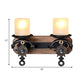 Frendorf | Kandelaar Wandlamp Landelijke Stijl Opal Glas 1/2-Lamp Zwart en Goud Wandarmatuur met Resin Anker Ontwerp