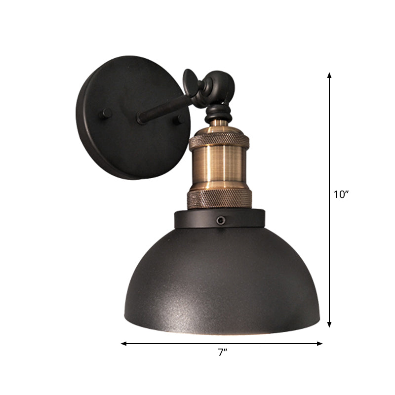 Frendorf | Dome Restaurant Wandverlichting Metaal 1 Licht Modern Stijl Verstelbare Wandlamp in Zwart