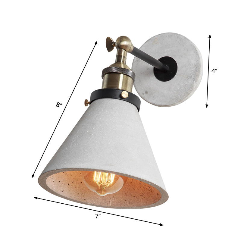 Cone/Zylinder/Schale Schlafzimmer Wandmontierte Lampe Zement 1 Kopf Industrieller Stil Winkel Verstellbare Wandleuchte in Grau