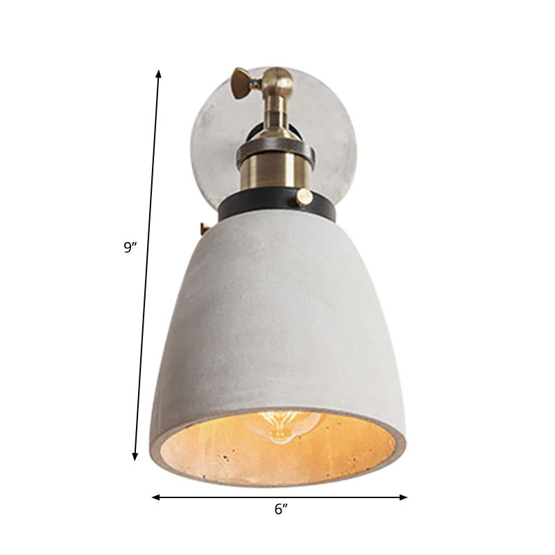 Cone/Zylinder/Schale Schlafzimmer Wandmontierte Lampe Zement 1 Kopf Industrieller Stil Winkel Verstellbare Wandleuchte in Grau