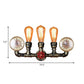 Frendorf | Antieke Messing Pijp Wandlamp Rustiek Stijlvol 3 Koppen Smeedijzeren Wandlamp Fixture met Manometer en Ventiel Deco